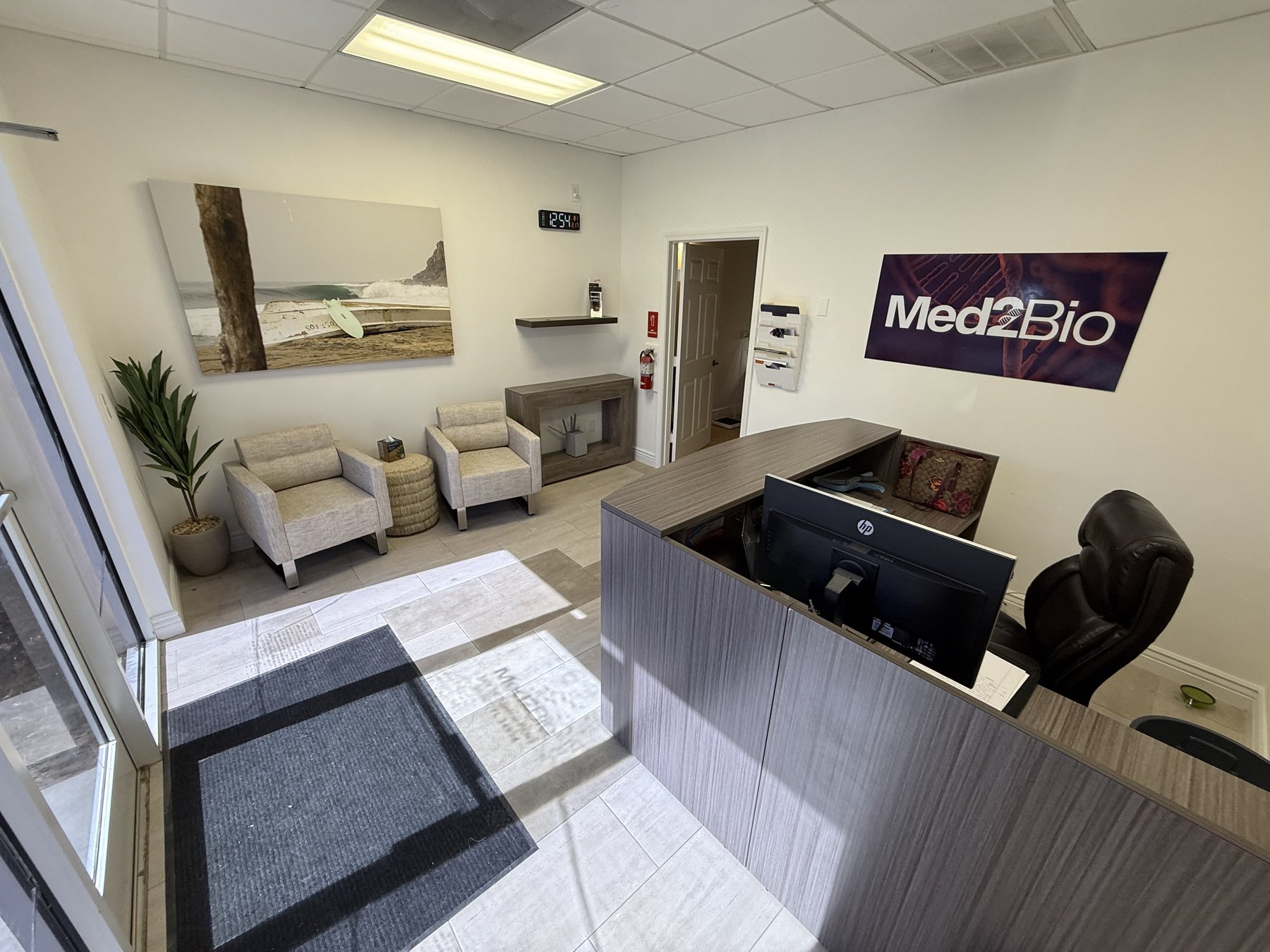 Med2Bio Biomed Supply Facility – Completed Reception Area