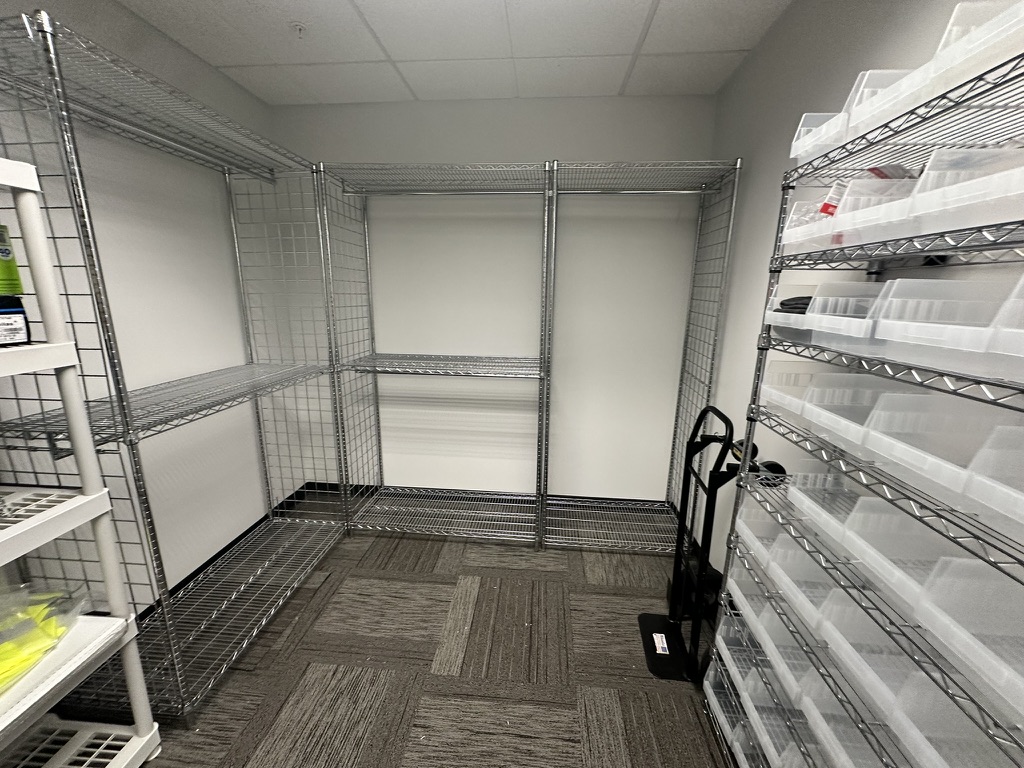Garment racks and small item storage bins