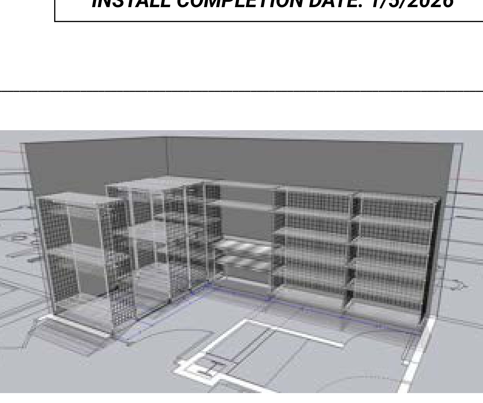 Westborough 3D SketchUp rendering – perspective view of storage room outfit