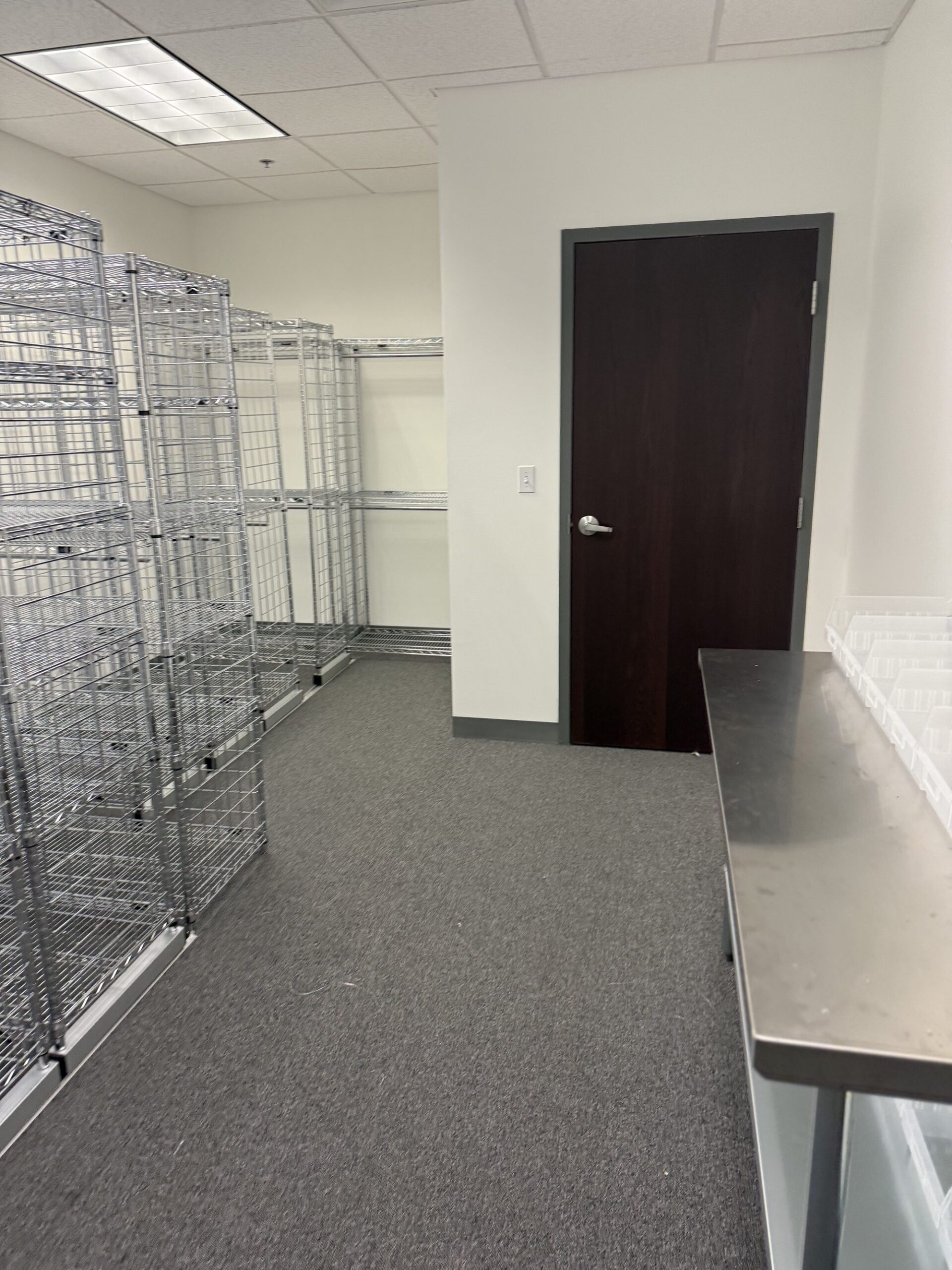 Wilmington full room view with all storage equipment installed